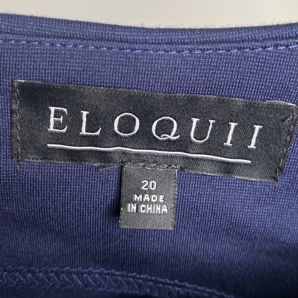 Eloquii Women's Blue Cold Shoulder Formal Flowy Midi Dress Stretch size 20 - Picture 6 of 12